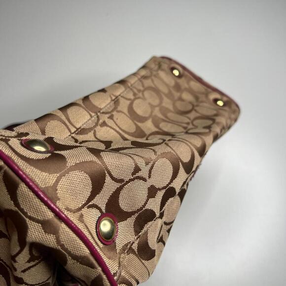 Coach F24884 Signature Stripe Python 2-Way Satchel & Matching Wallet Khaki Magen - Picture 12 of 15